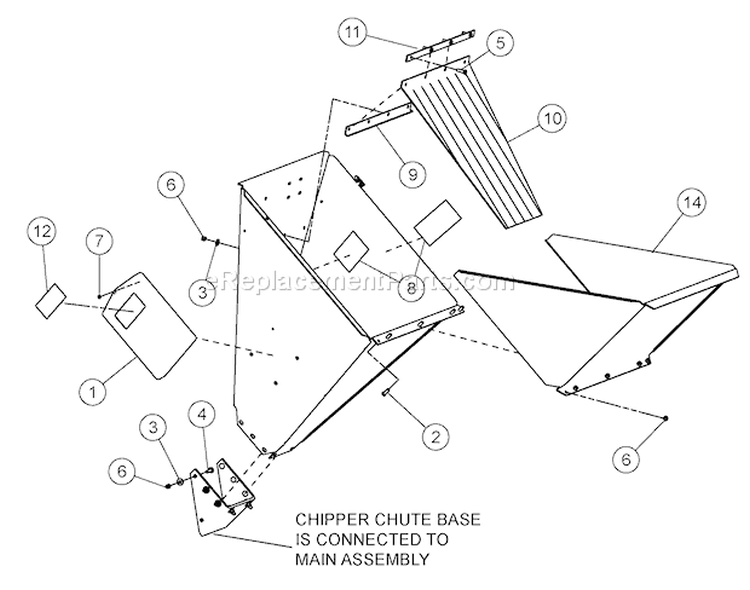 ChipperáChuteáAssembly,áPná72062á(Us)áAndáPná72588á(European) Diagram and Parts List for CH8540 71854 Bear Cat Chipper Shredder